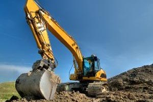 Big Excavator on New Construction Site